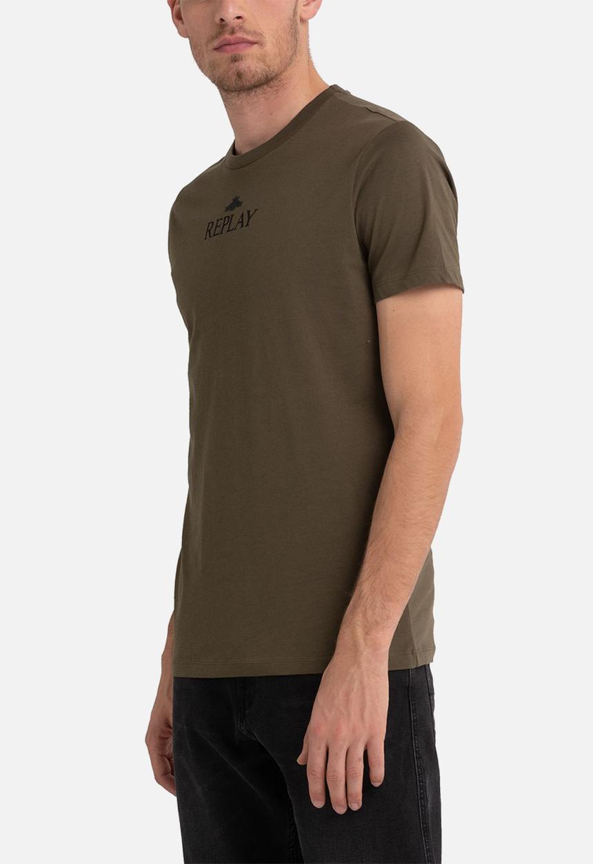 Replay - Compact cotton jersey - army green