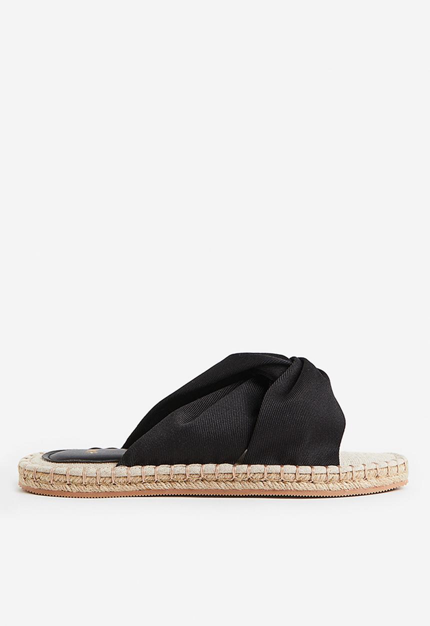 H&M - Knot-detail espadrille slides - black