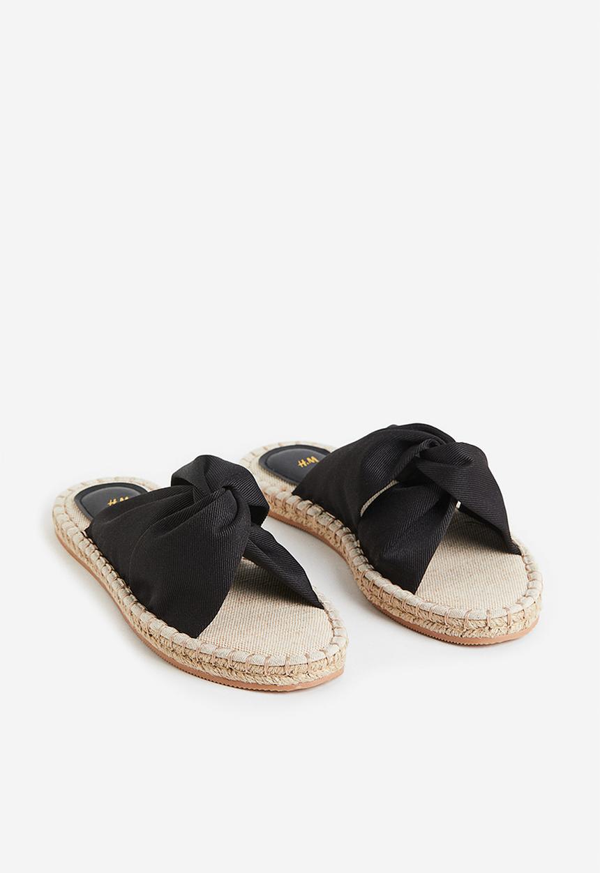 H&M - Knot-detail espadrille slides - black