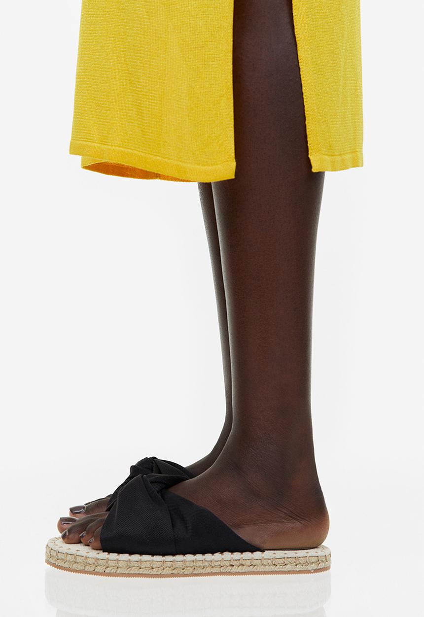 H&M - Knot-detail espadrille slides - black