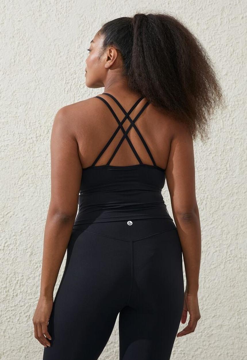 Cotton On - Plus ultra luxe strappy tank - black