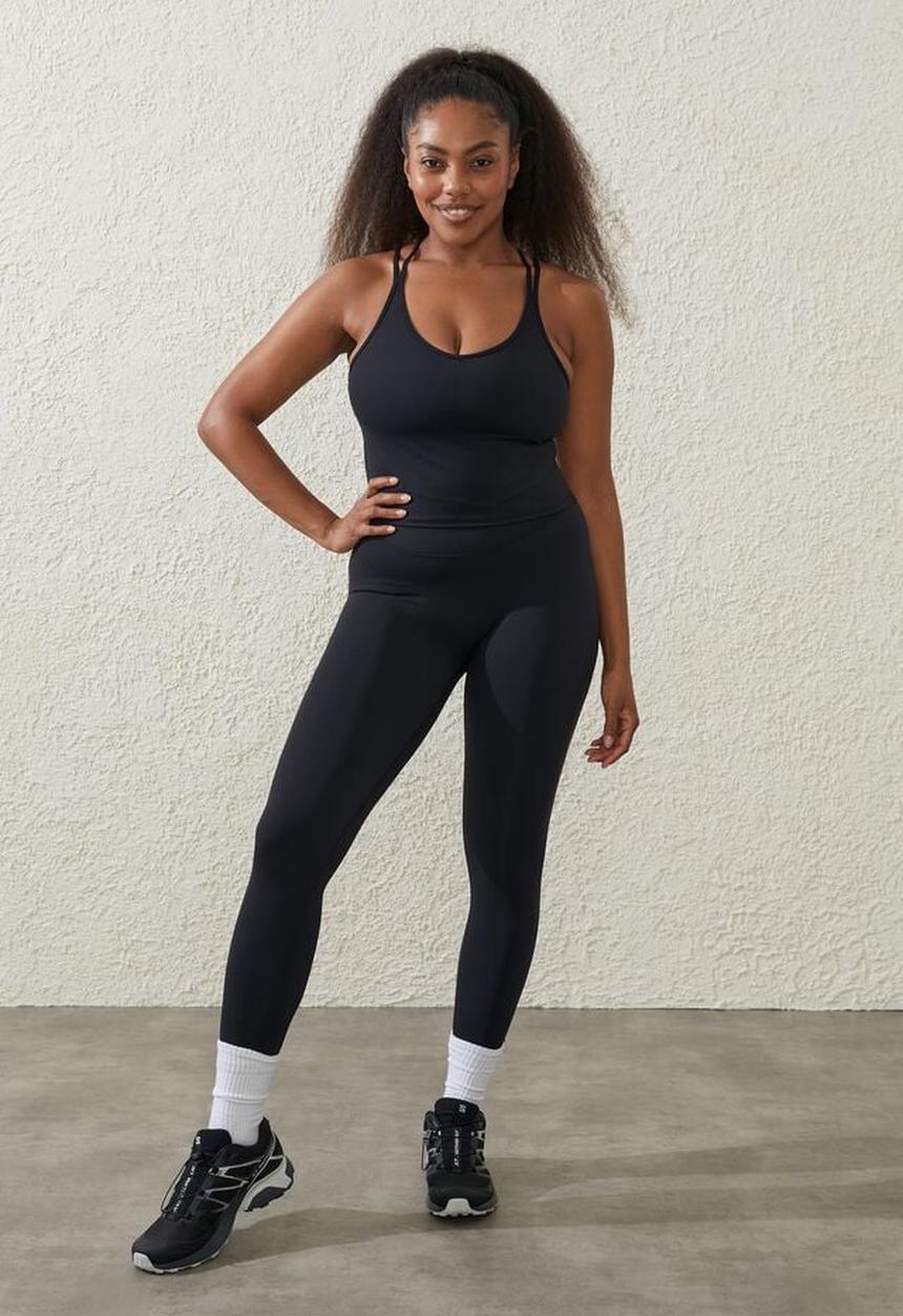 Cotton On - Plus ultra luxe strappy tank - black