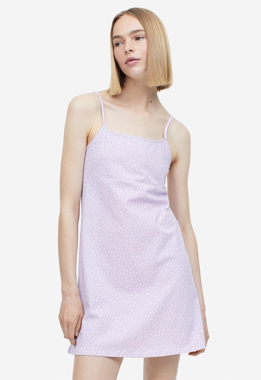 H&M - A-line jersey dress - light purple floral