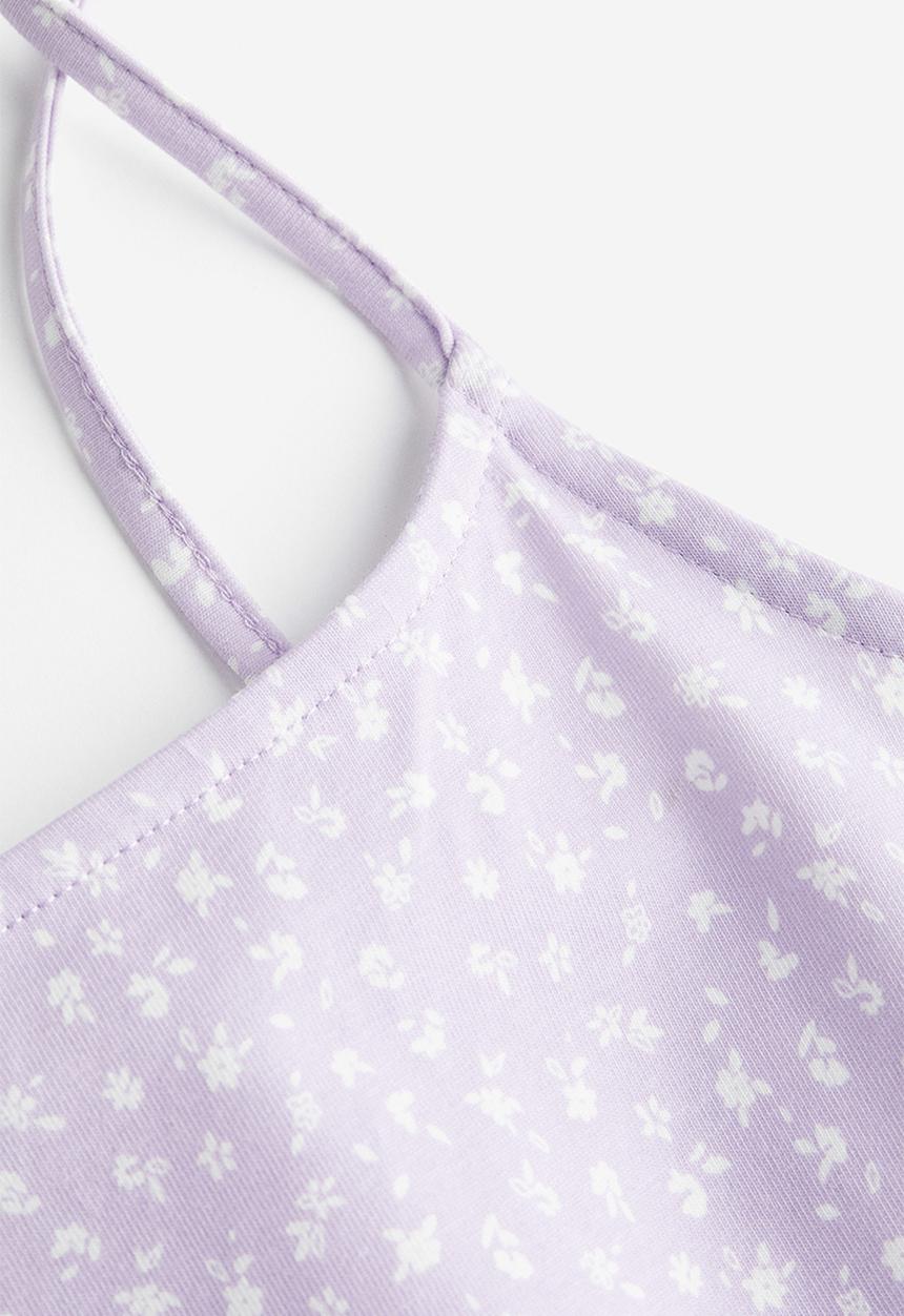 H&M - A-line jersey dress - light purple floral