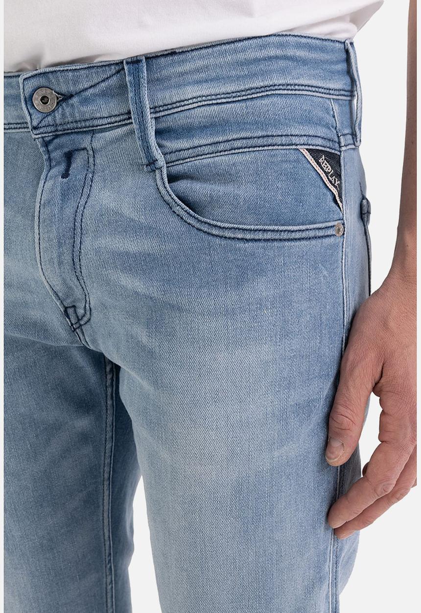 Replay - ANBASS 12 oz mid blue power stretch denim - light blue