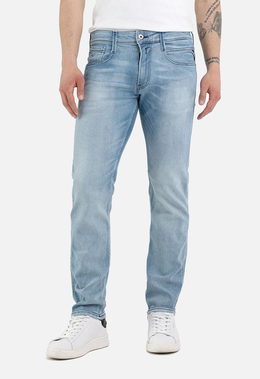 Replay - ANBASS 12 oz mid blue power stretch denim - light blue