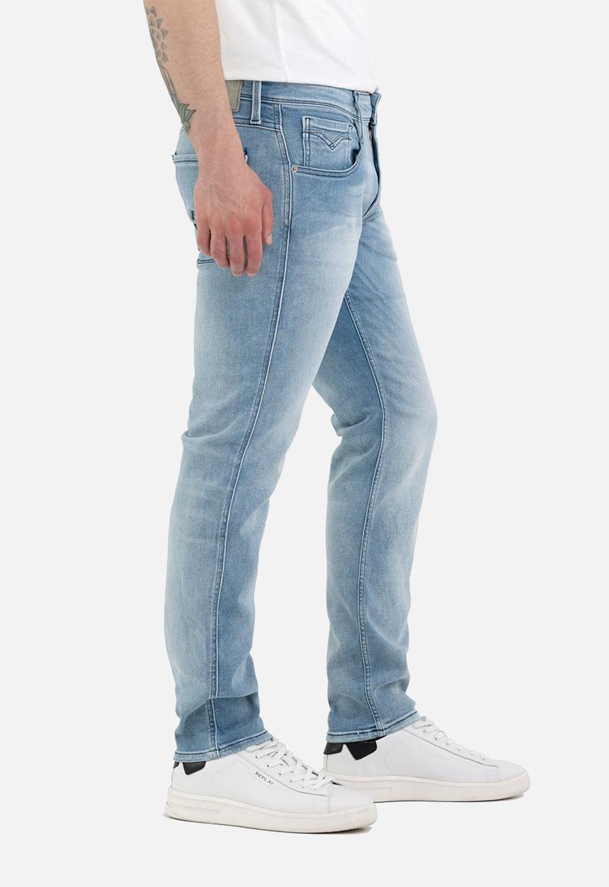 Replay - ANBASS 12 oz mid blue power stretch denim - light blue