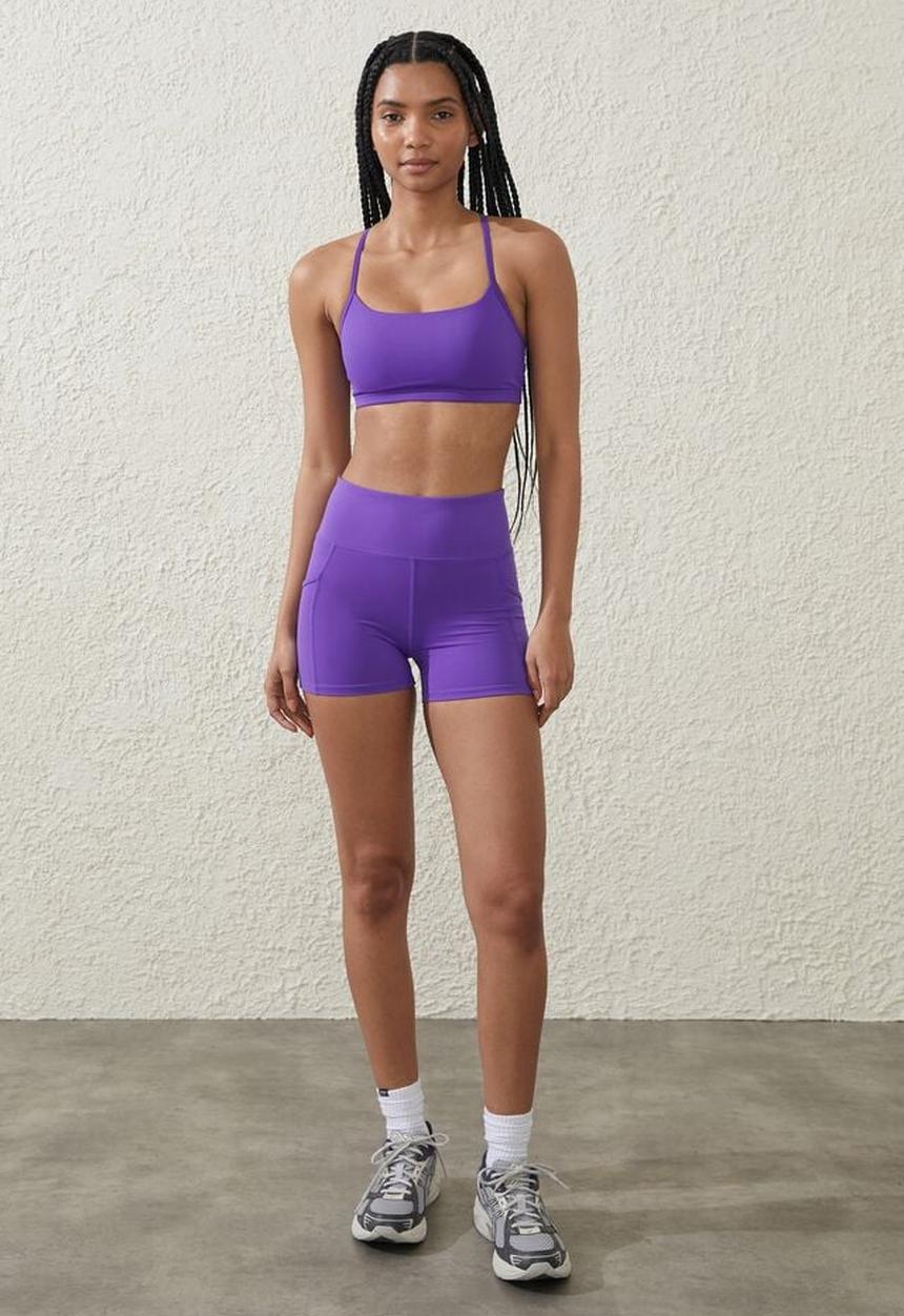 Cotton On - Ultra luxe pocket shortie short - royal purple