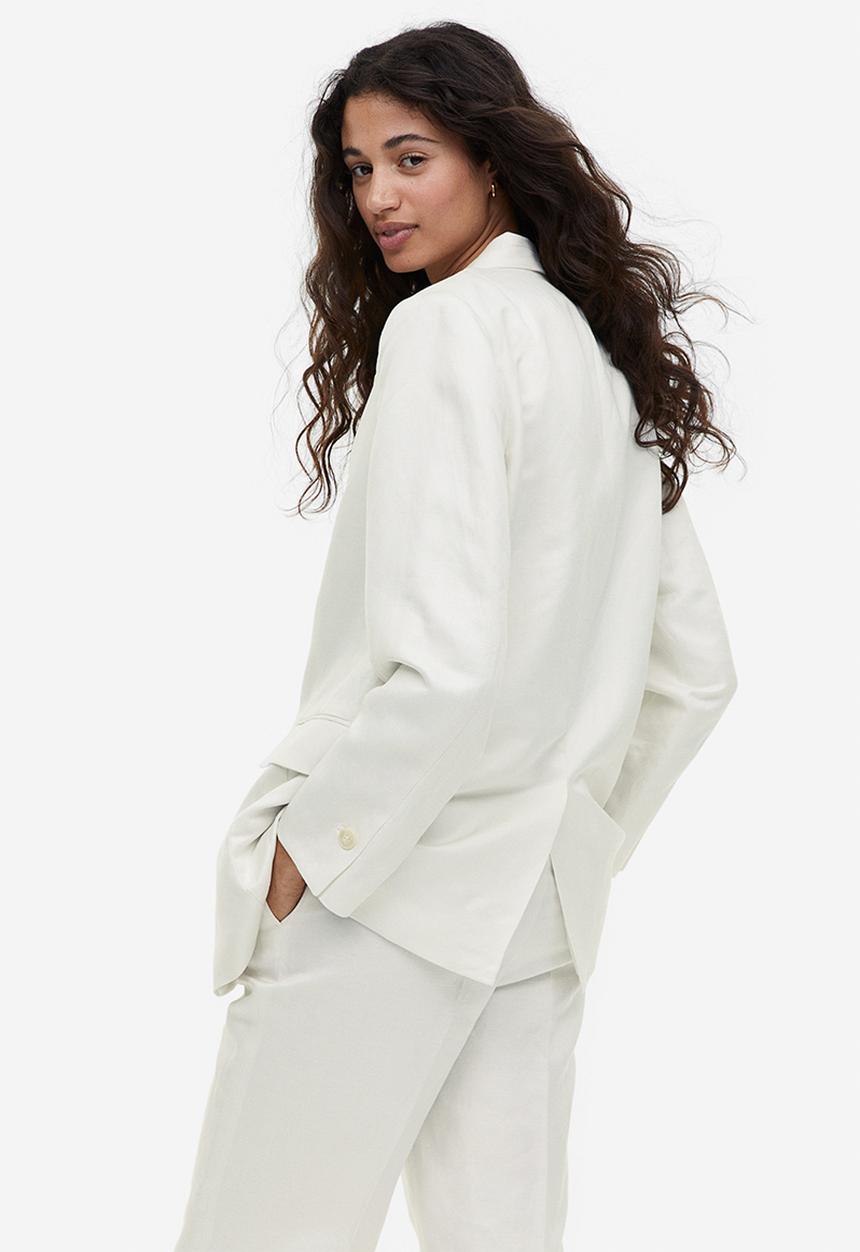 H&M - Linen-blend blazer - white