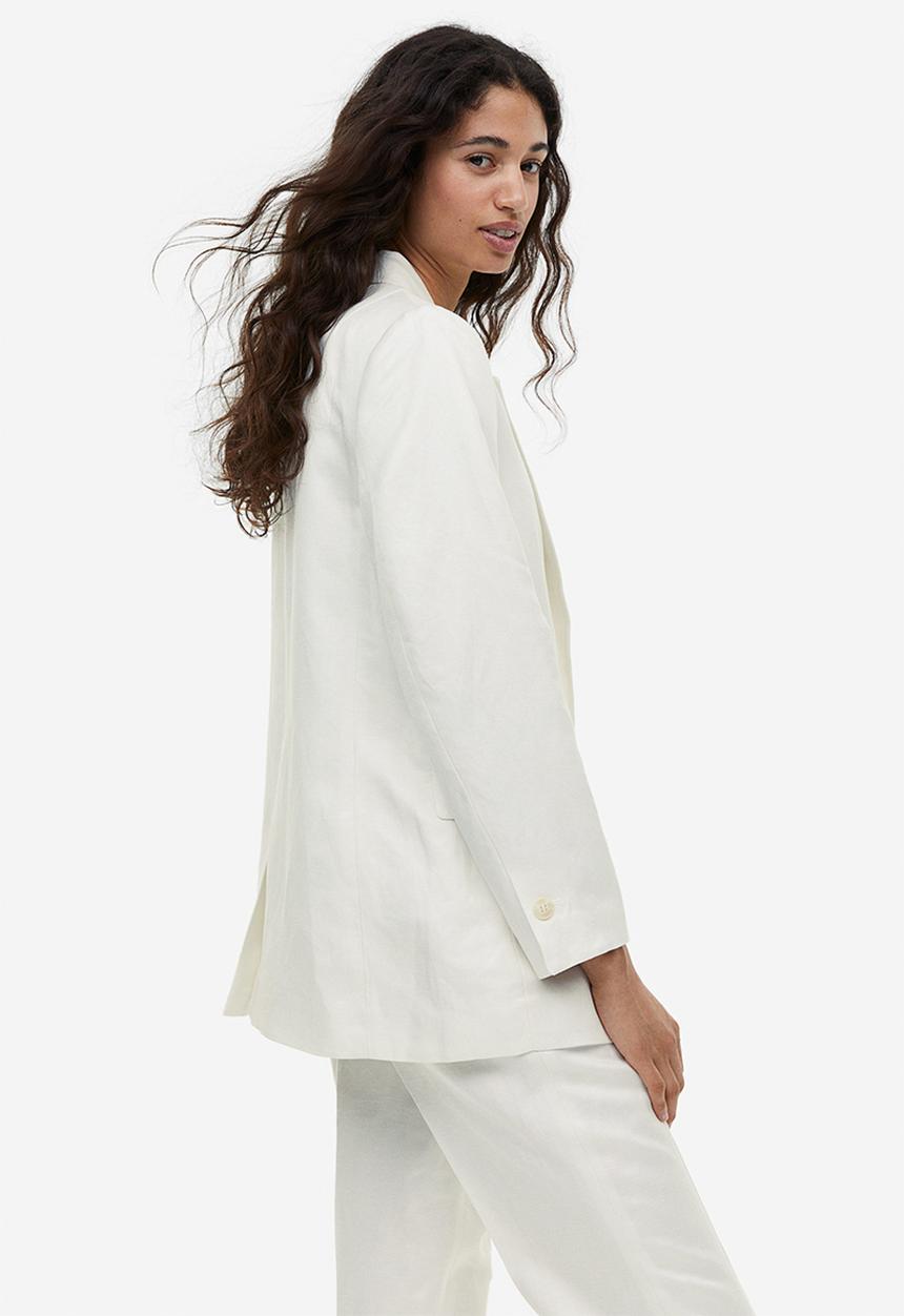 H&M - Linen-blend blazer - white