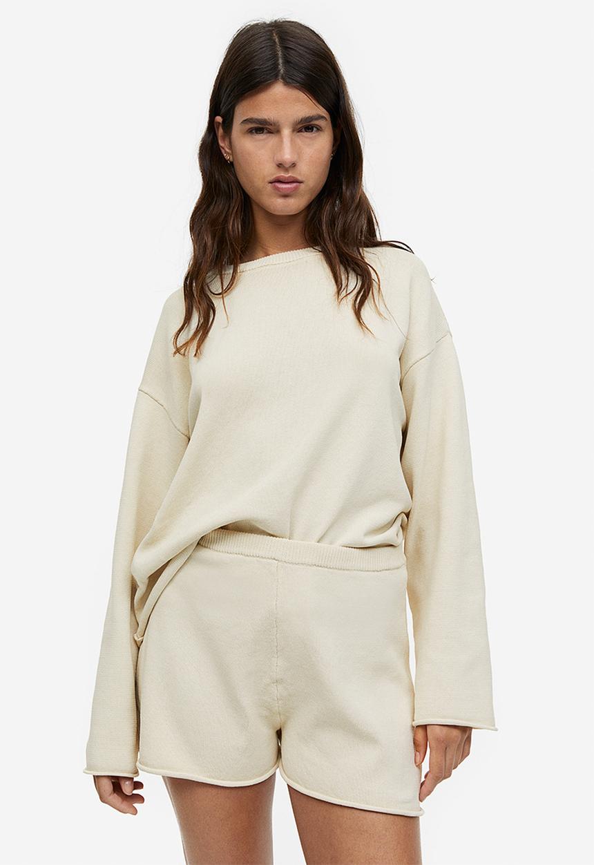 H&M - Fine-knit shorts - white