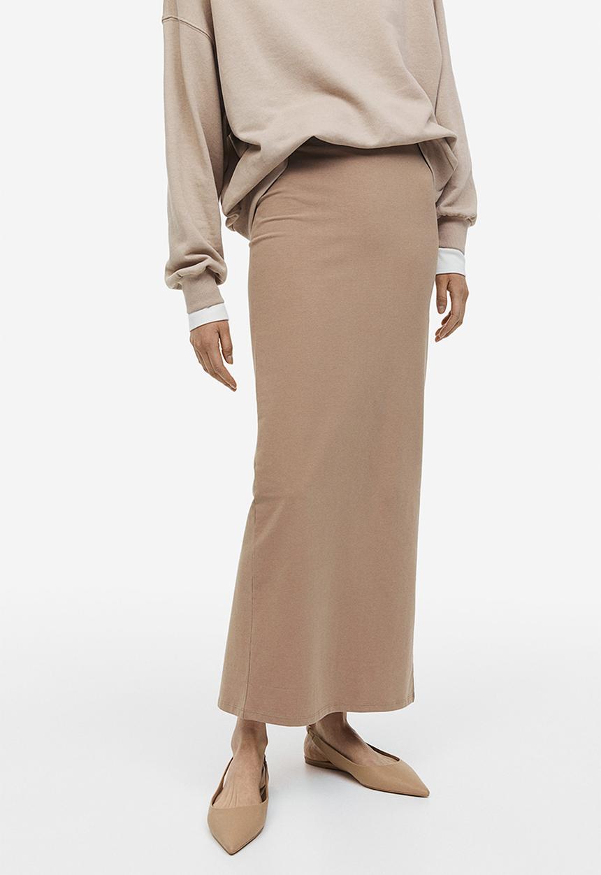 H&M - Long jersey skirt - beige