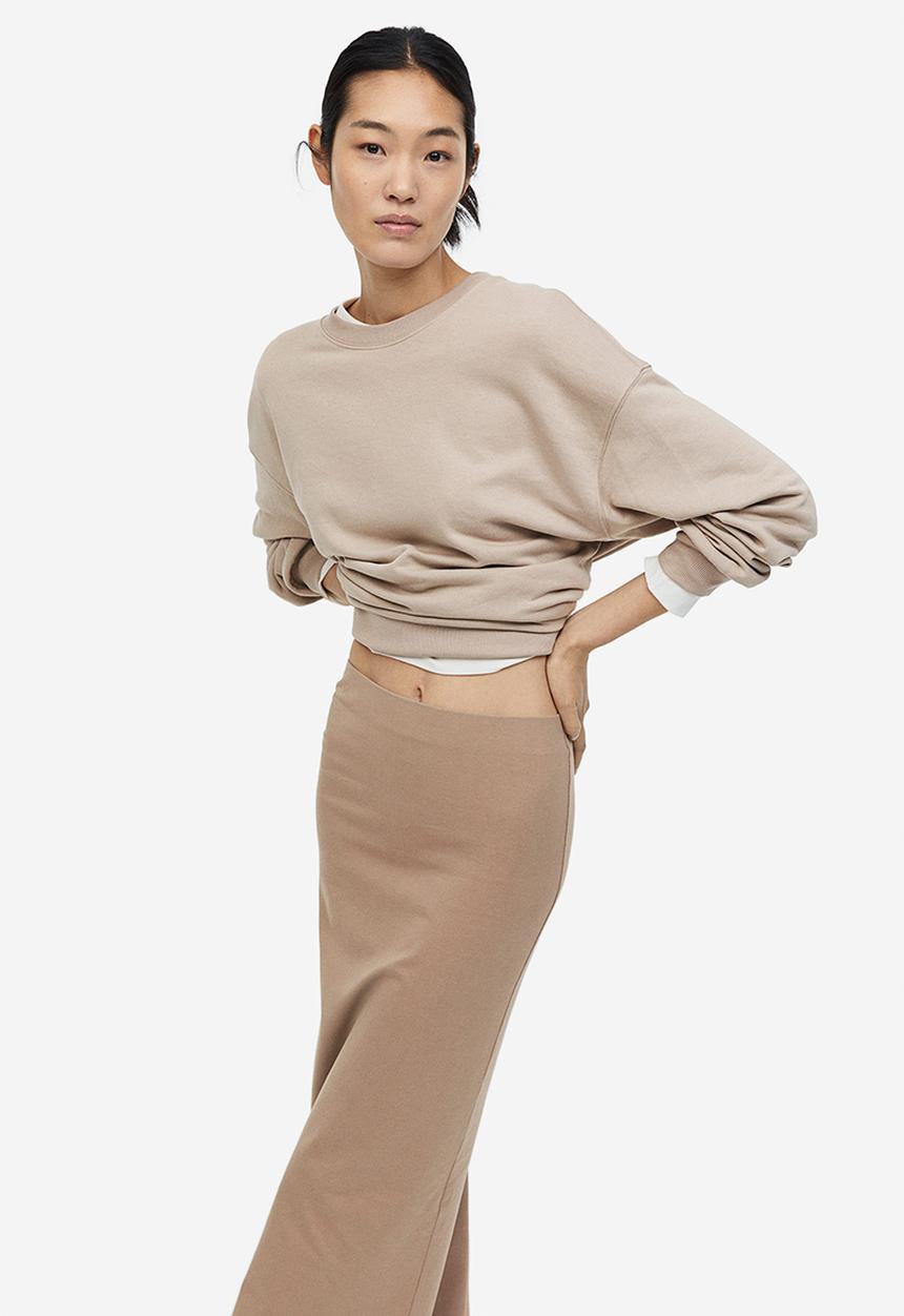 H&M - Long jersey skirt - beige