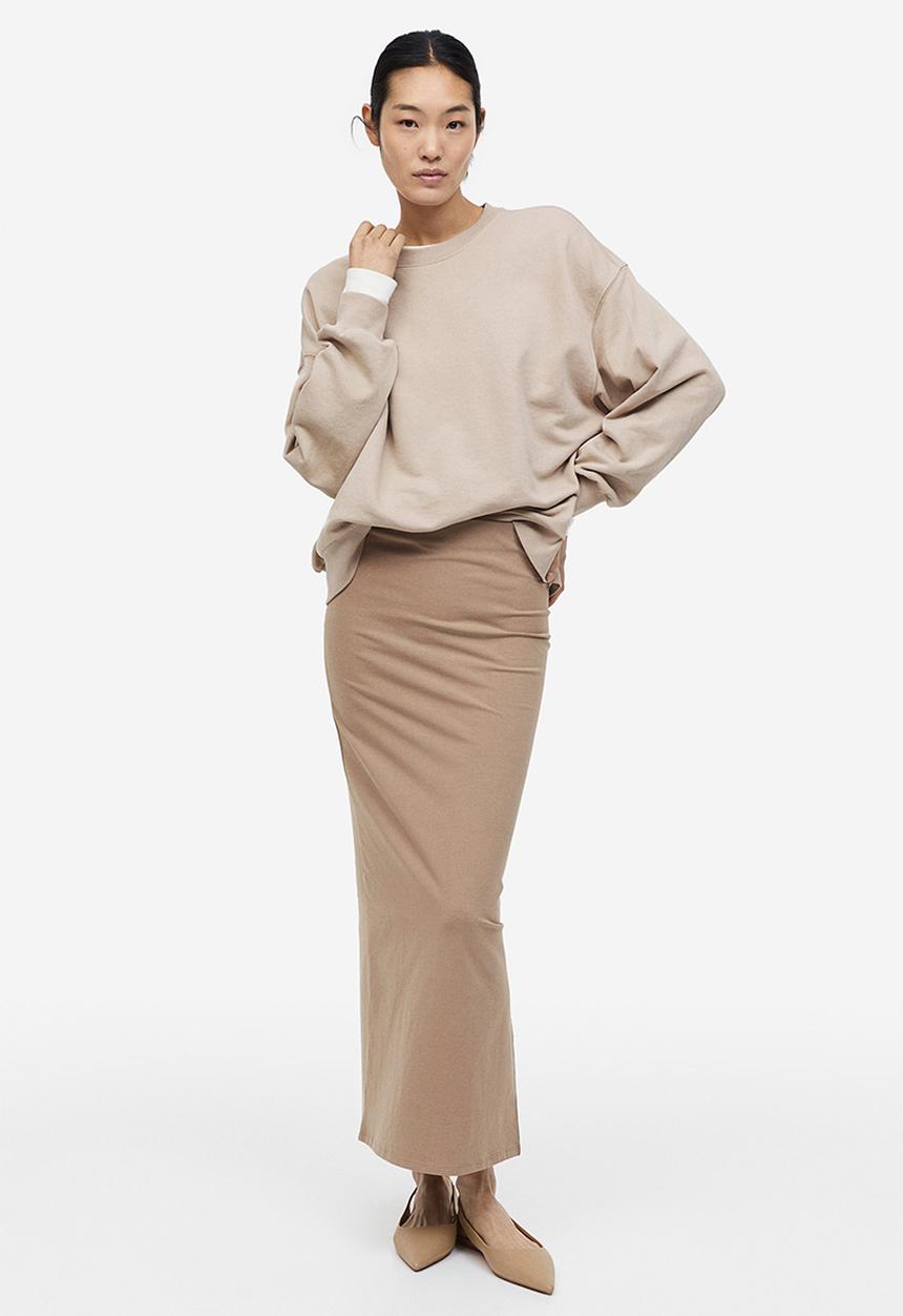 H&M - Long jersey skirt - beige