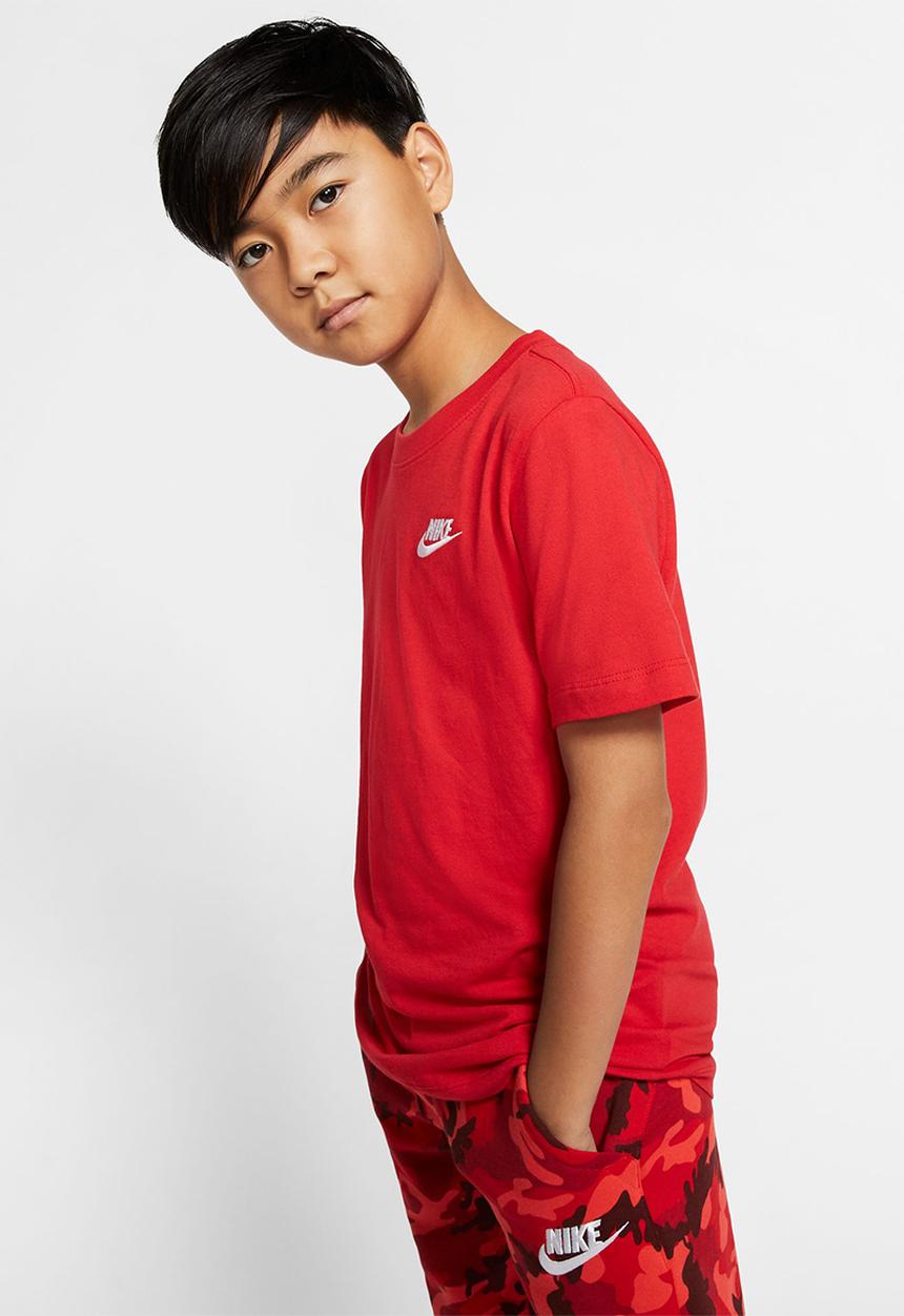 Nike - B nsw tee emb futura - university red/white