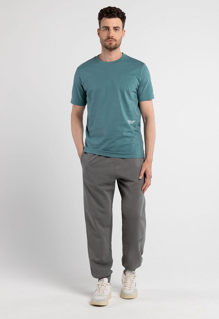 Replay - Piece dyed organic cotton jersey - powder blue