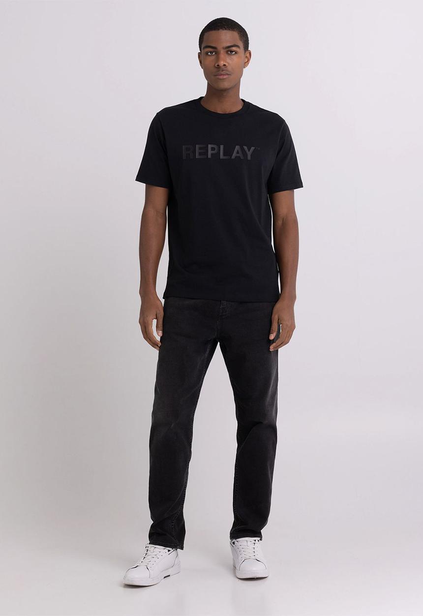 Replay - Piece dyed organic cotton jersey - black