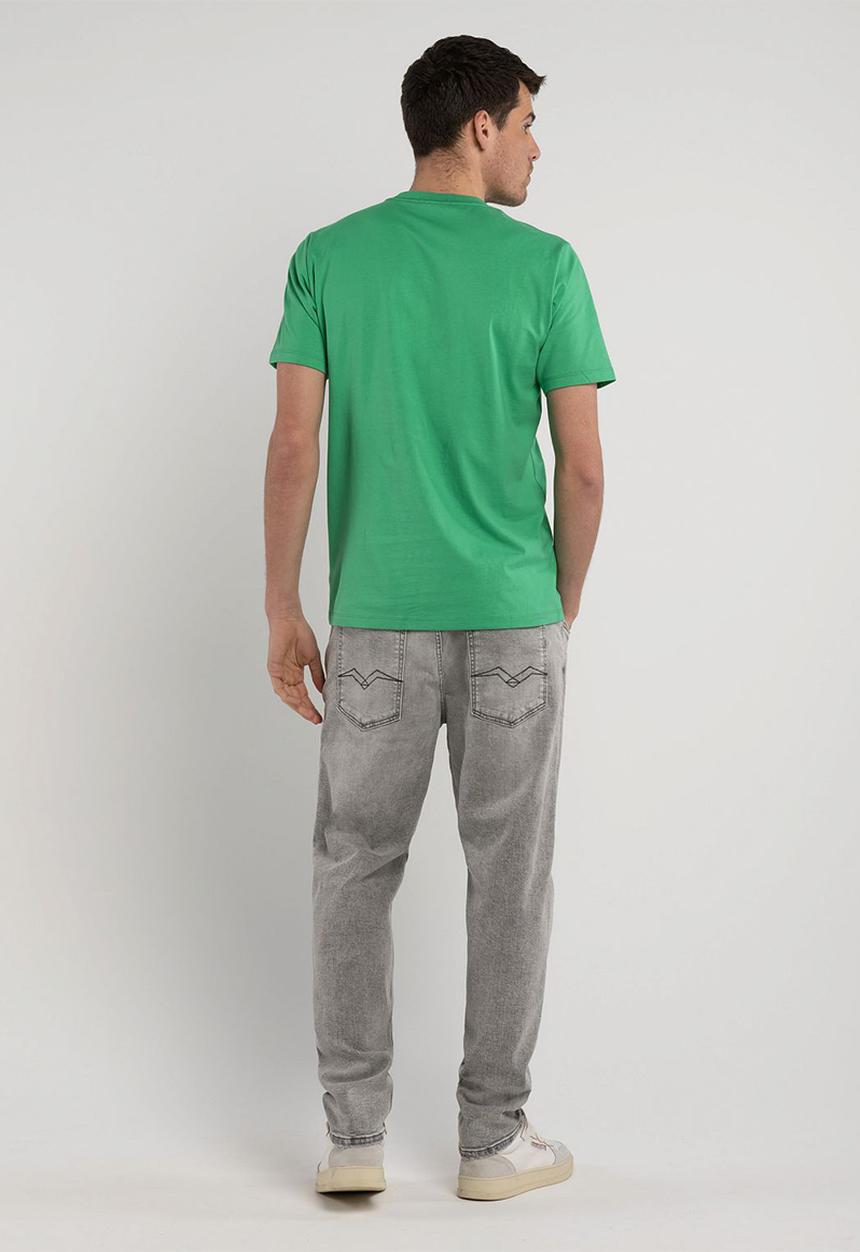 Replay - Piece dyed organic cotton jersey - real green