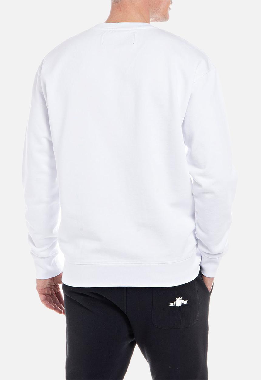 Replay - Piece dyed cotton fleece - white