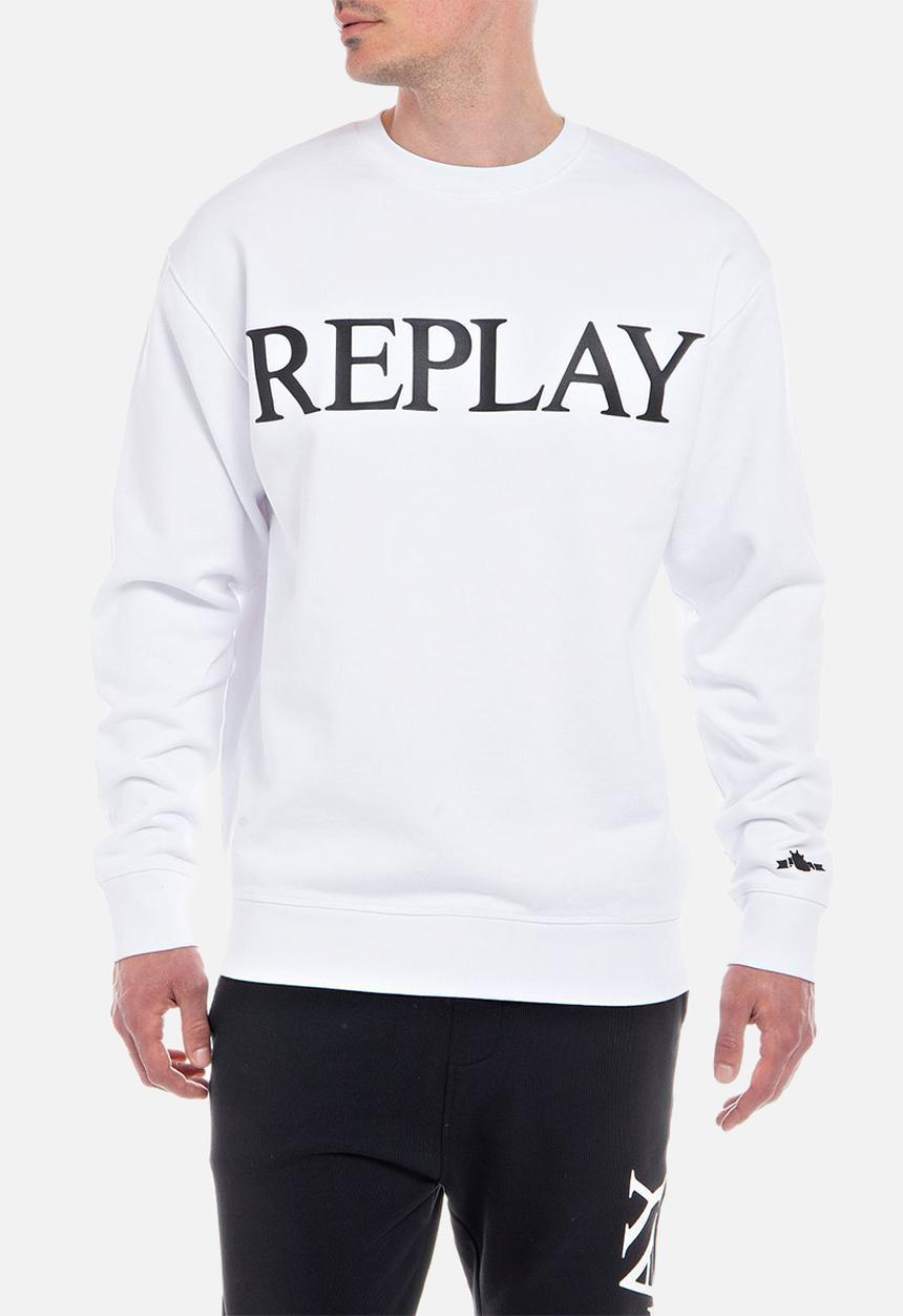 Replay - Piece dyed cotton fleece - white