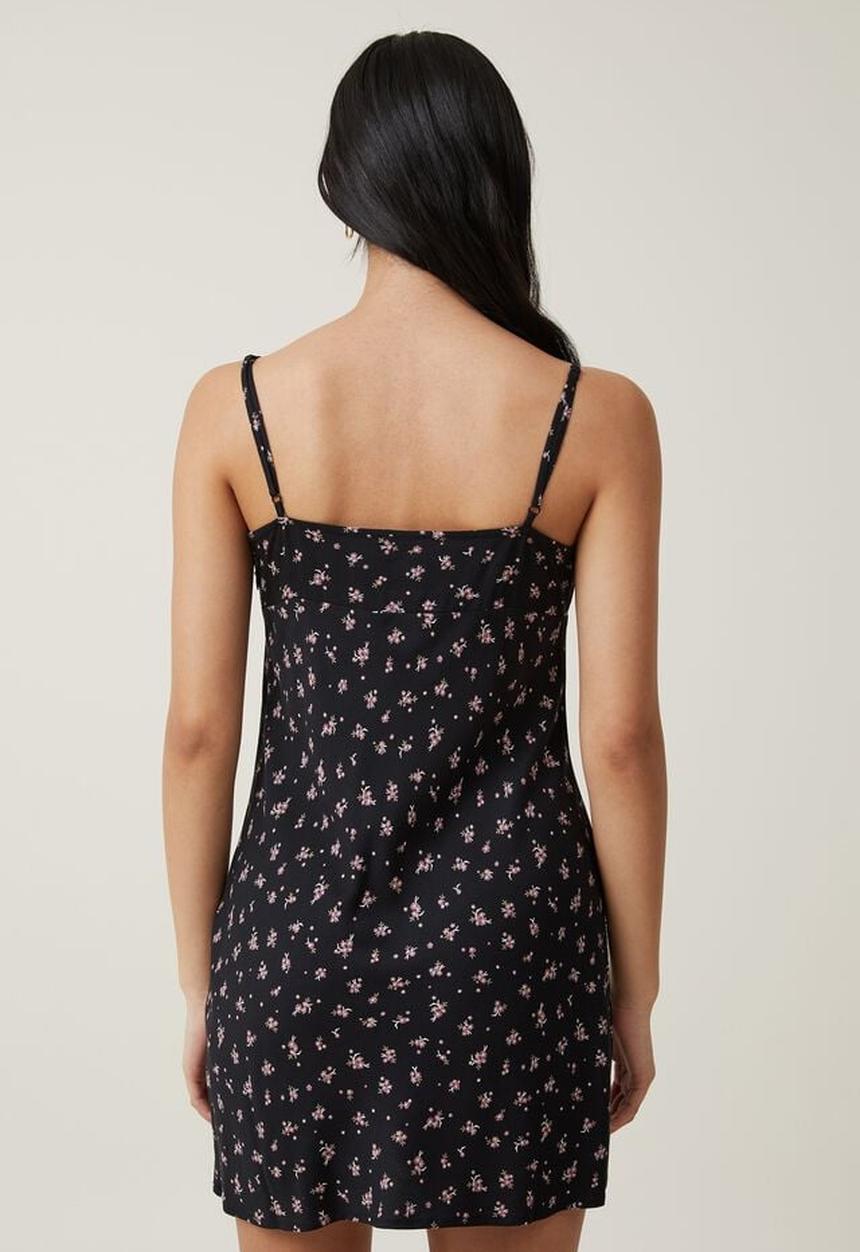 Cotton On - Indie strappy mini dress - loretta ditsy black