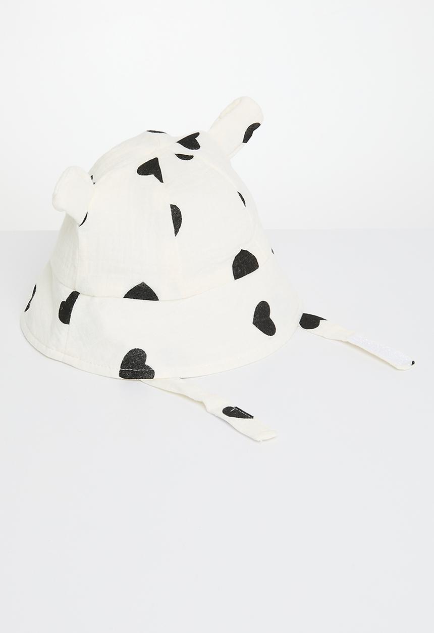Pop Candy - Heart print sunhat - white 