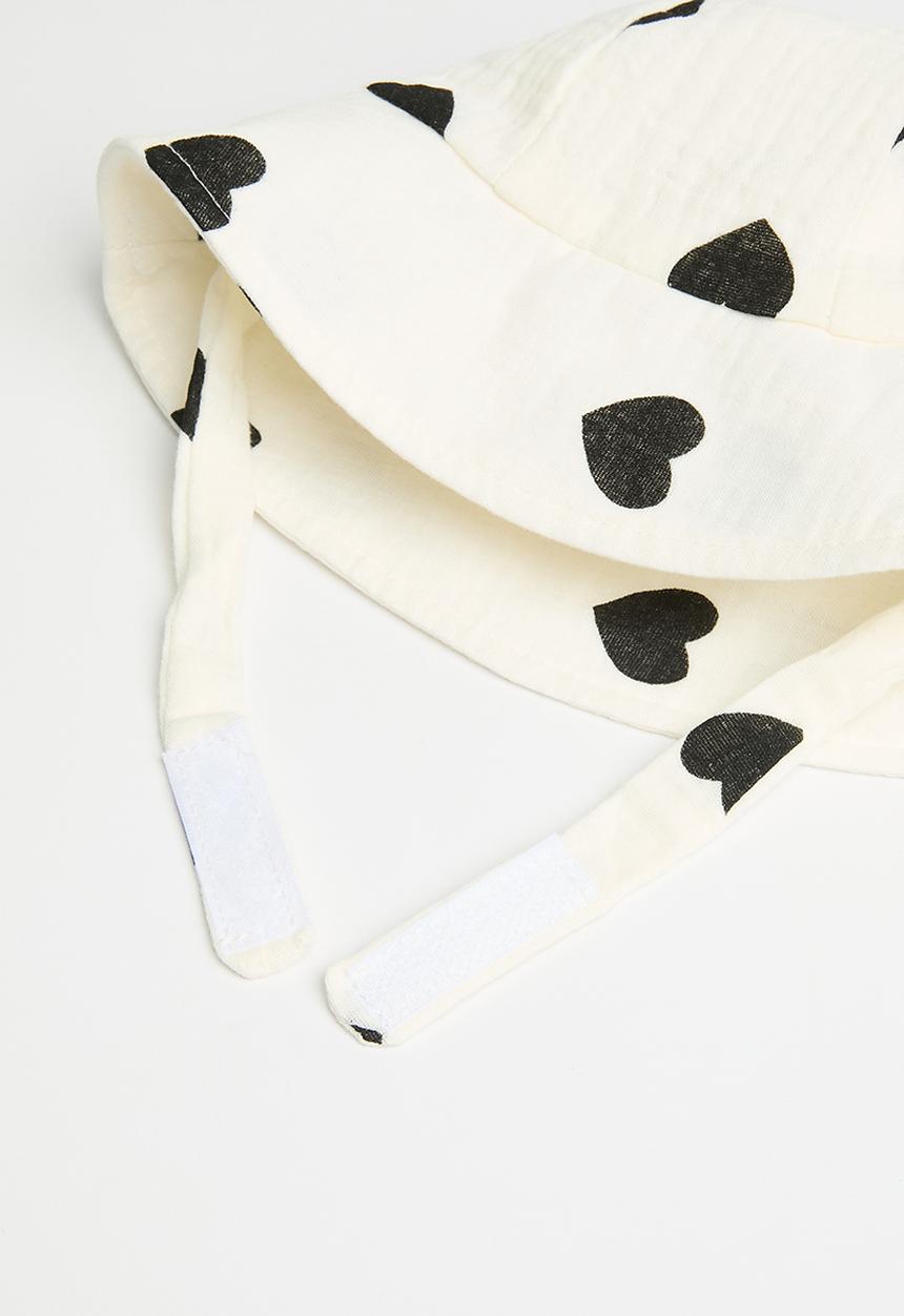Pop Candy - Heart print sunhat - white 