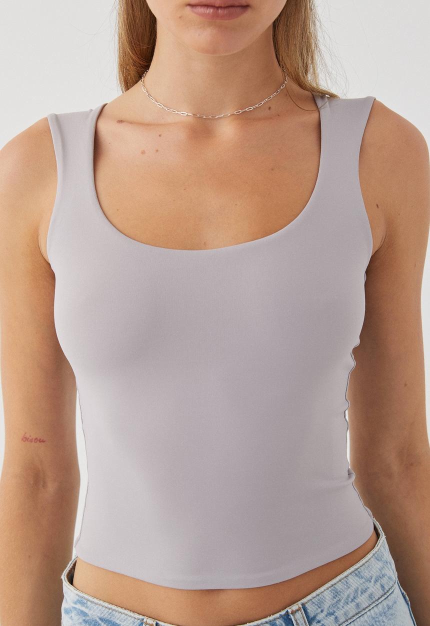 Supré  - Luxe Scoop Neck Tank - Blue Stone