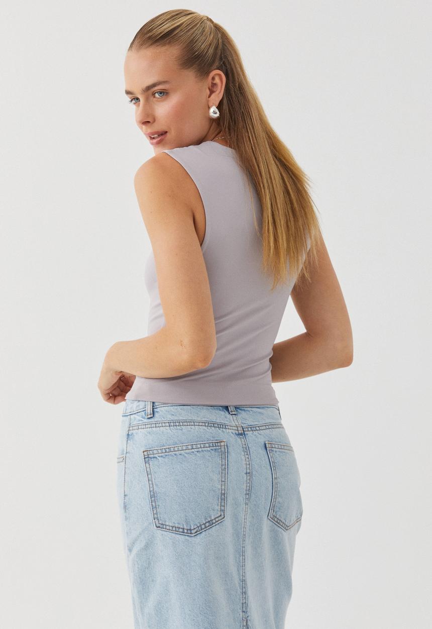 Supré  - Luxe Scoop Neck Tank - Blue Stone