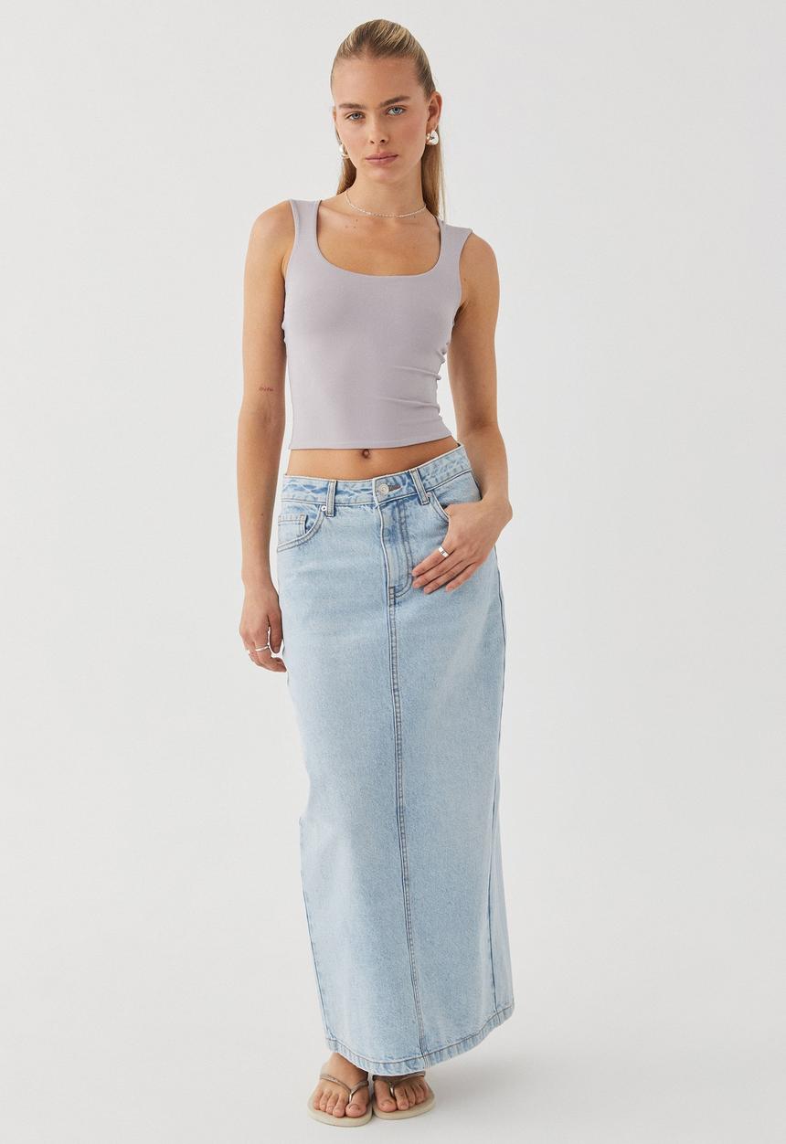 Supré  - Luxe Scoop Neck Tank - Blue Stone