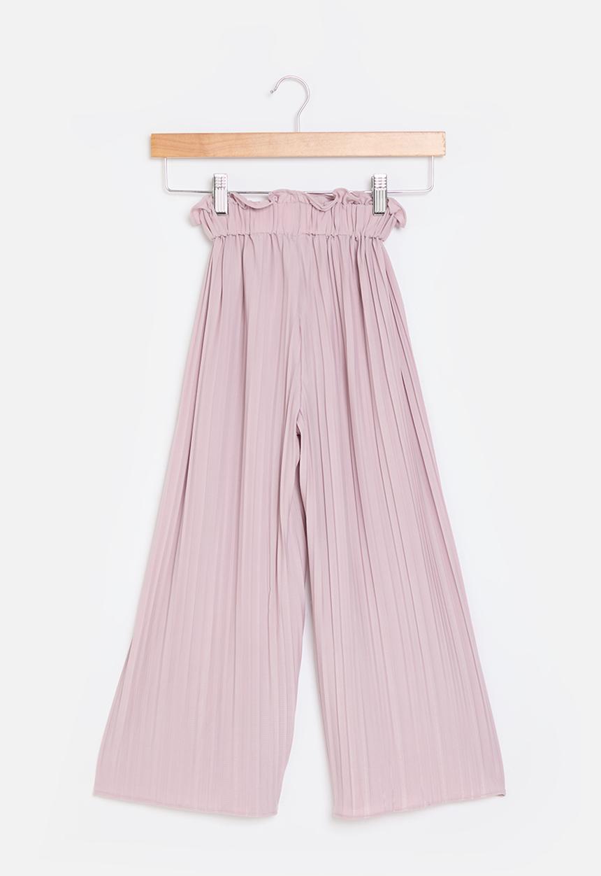 Pop Candy - Girls drawstring wide leg pants - pink