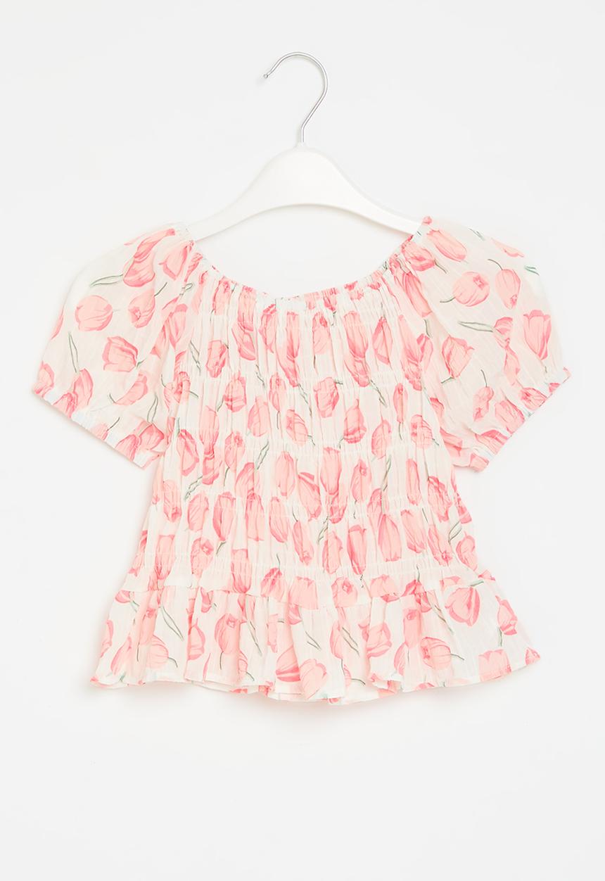 Pop Candy - Puff sleeve top - pink