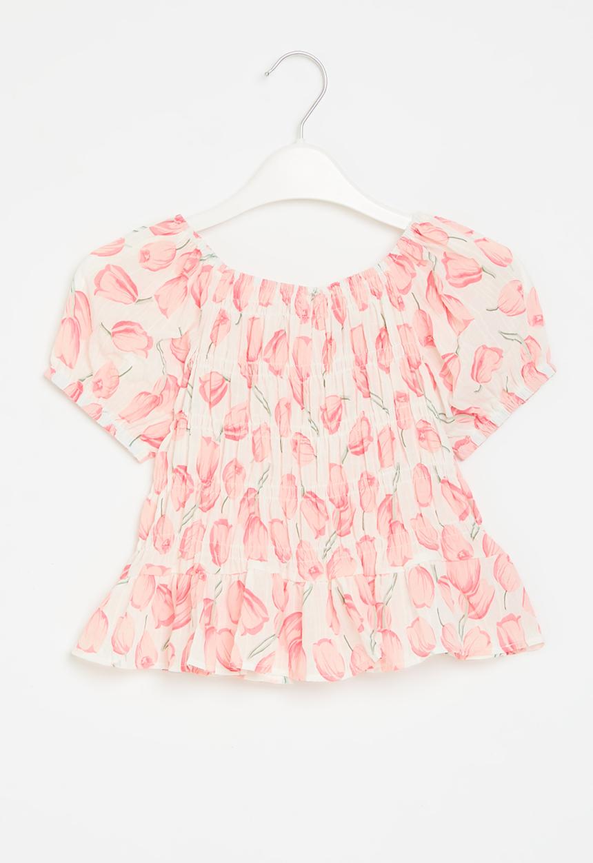 Pop Candy - Puff sleeve top - pink