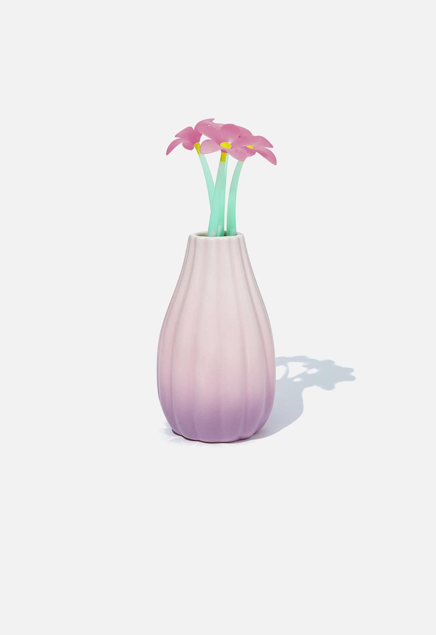 Typo - Flower vase pen set - soft pop pink