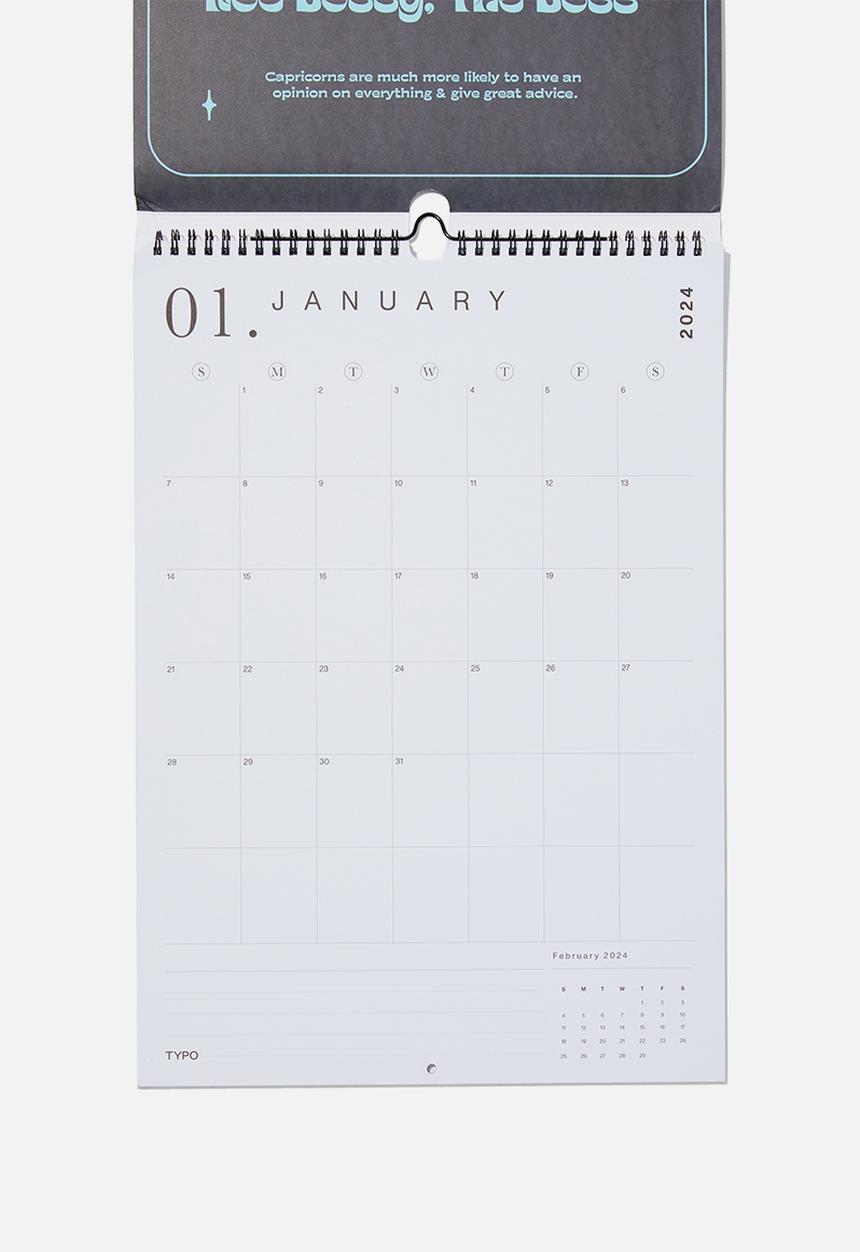 Typo - 2024 A3 Art series calendar - 2024 zodiac