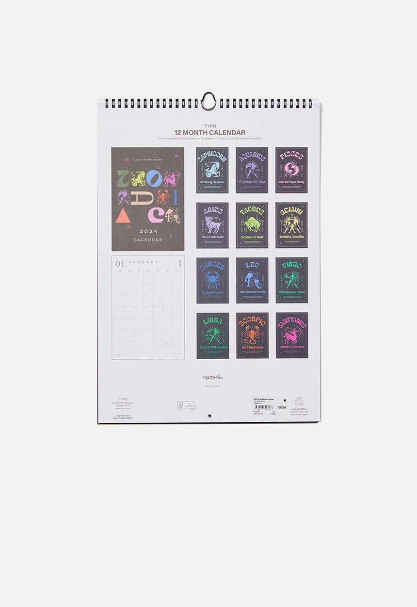 Typo - 2024 A3 Art series calendar - 2024 zodiac