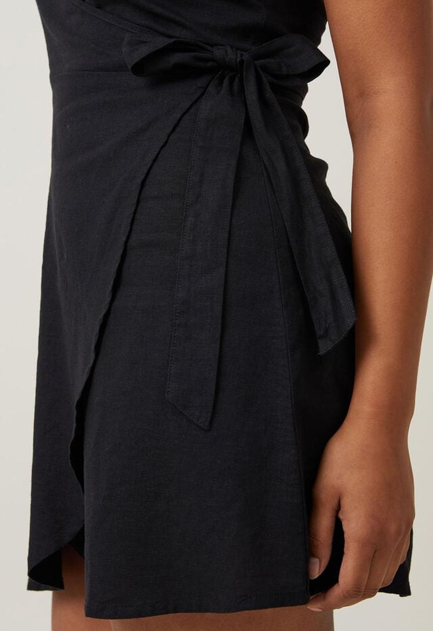 Cotton On - Haven halter wrap dress - black