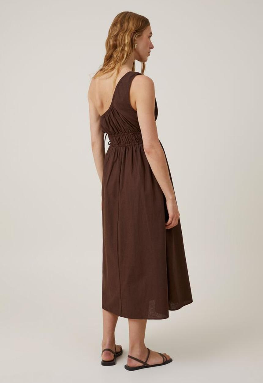Cotton On - One shoulder maxi dress - dark oak
