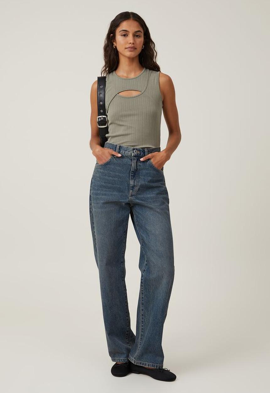 Cotton On - Romy cut out tank - woodland