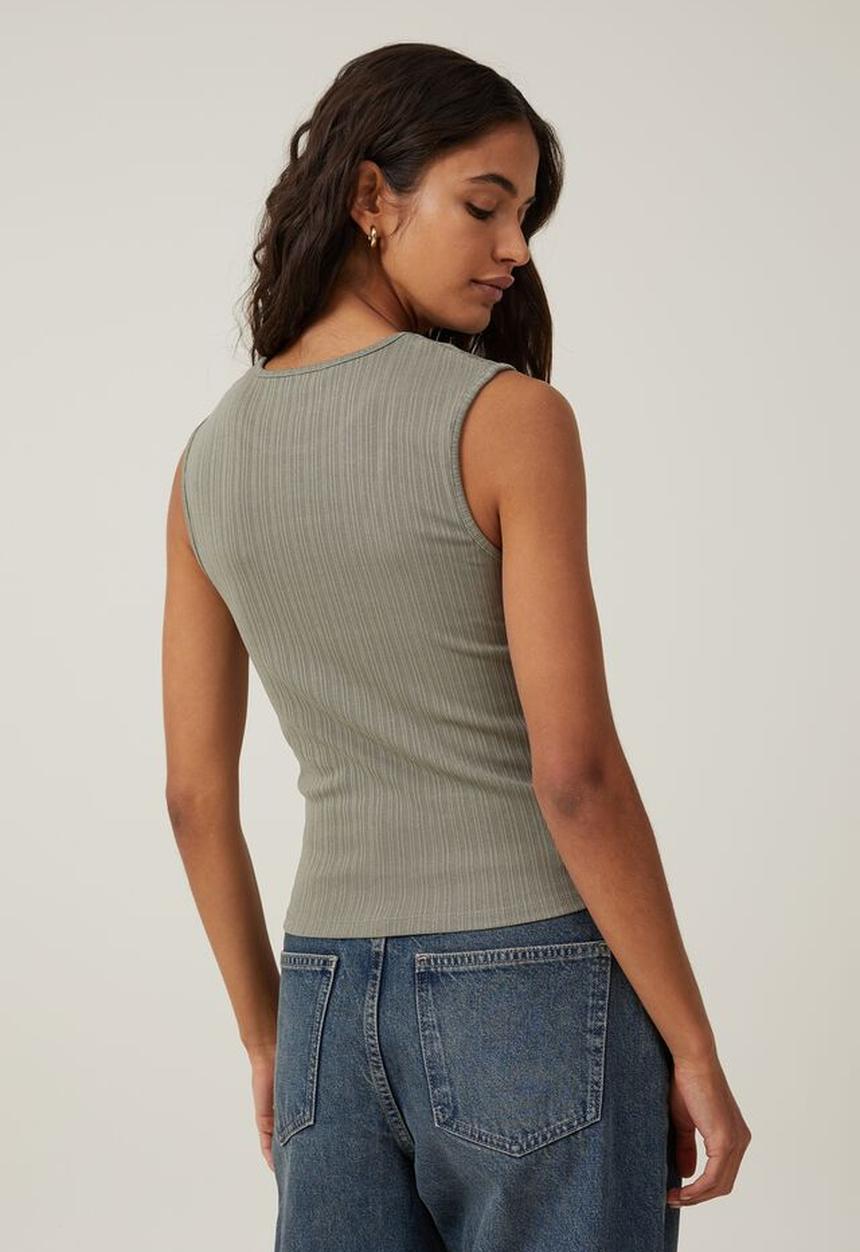 Cotton On - Romy cut out tank - woodland