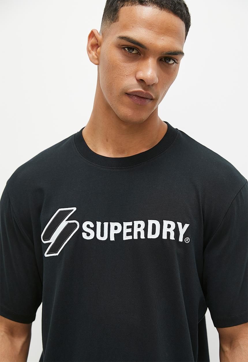Superdry. - Code sl applique tee - black