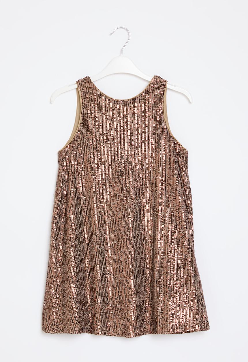 Superbalist - Sequin a-line dress - bronze gold