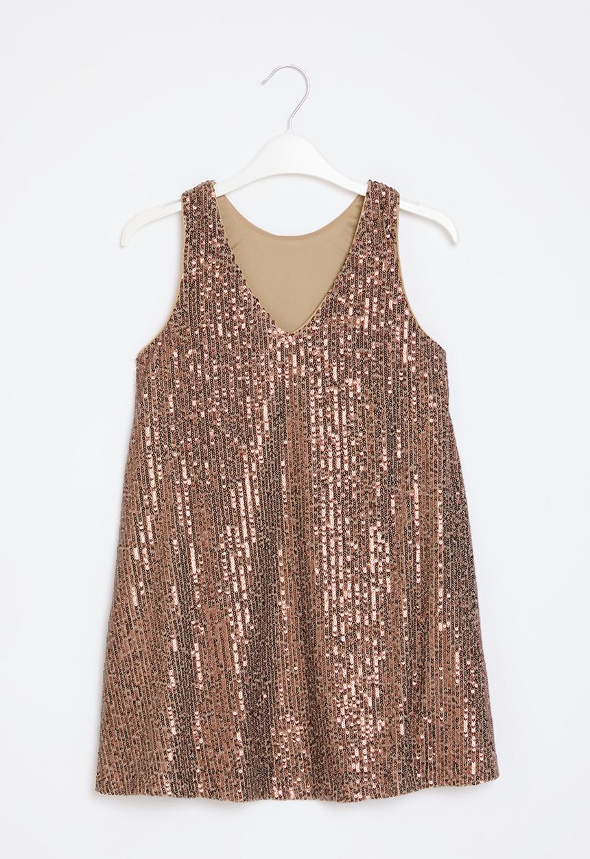 Superbalist - Sequin a-line dress - bronze gold