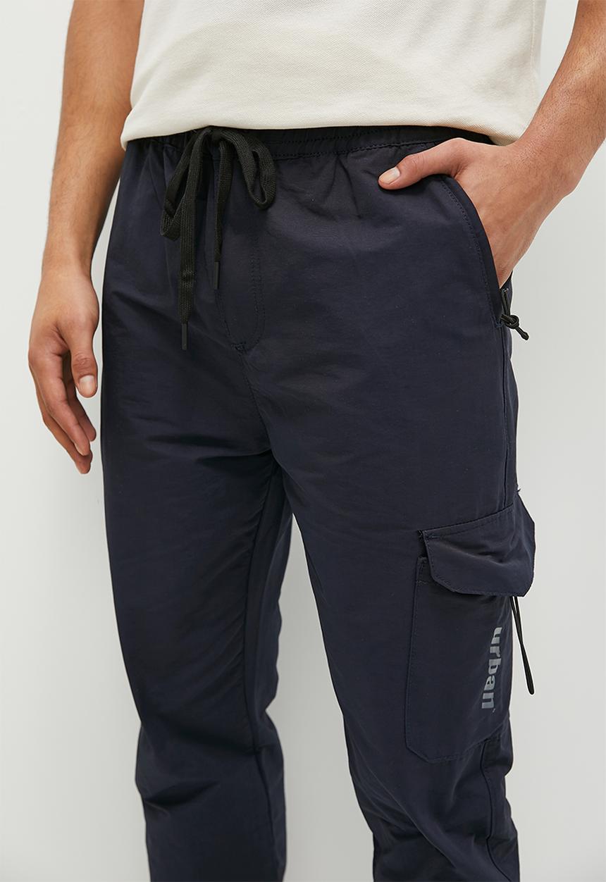 urban° - Mens Urban core cargo with HD print Pants - Black Iris