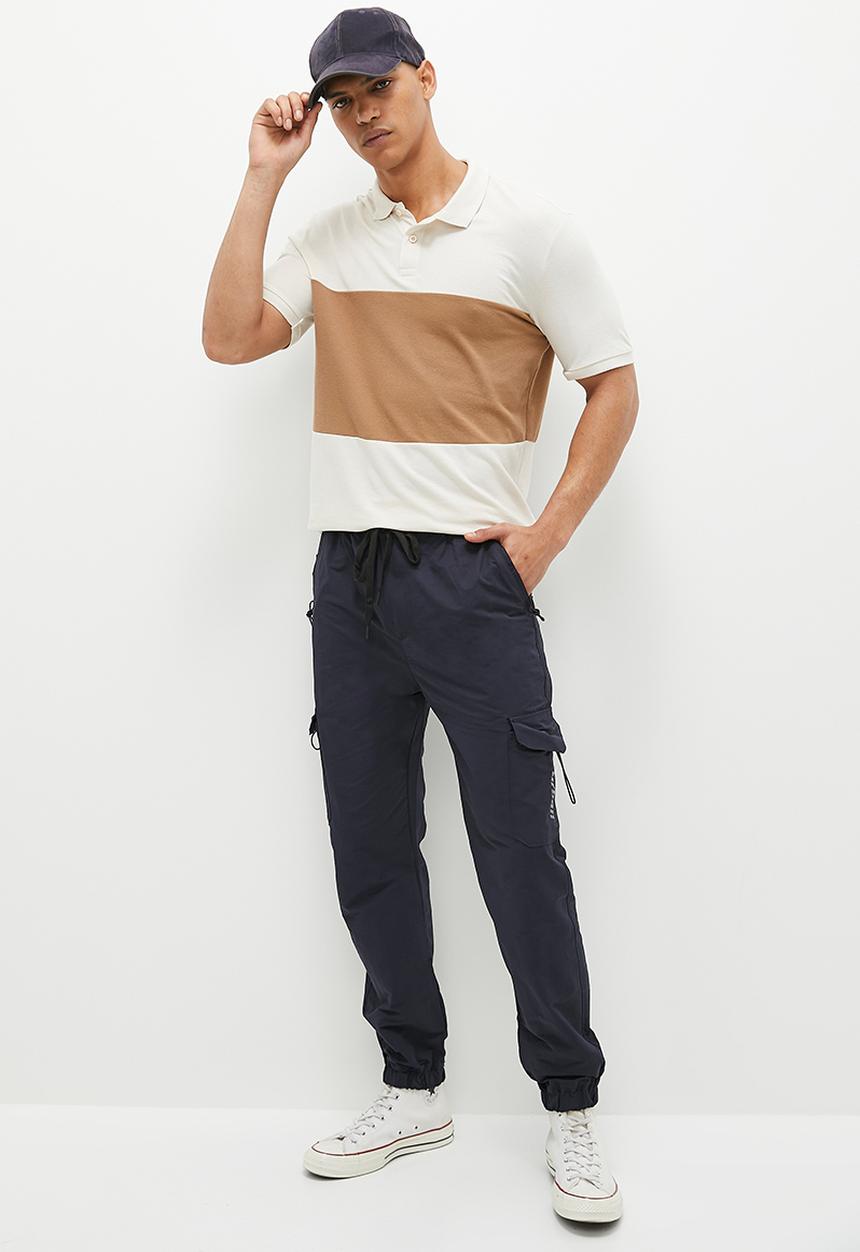 urban° - Mens Urban core cargo with HD print Pants - Black Iris