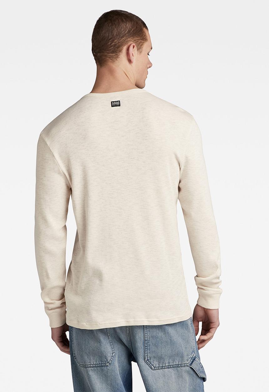 G-STAR - Henley slim tweeter long sleeve tucana jersey - eggnog