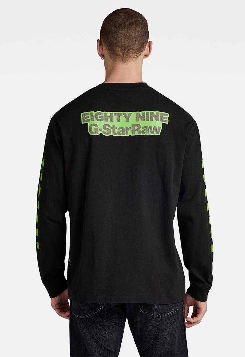 G-STAR - Moto boxy graphic long sleeve dry jersey o - dk black