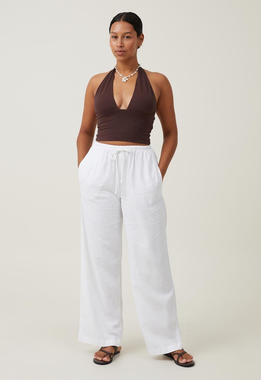 Cotton On - Jessica V Neck Halter Top - Dark Oak