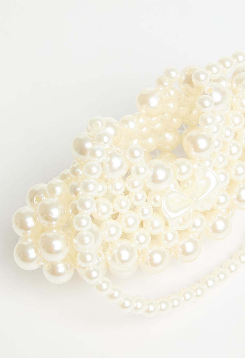 Pop Candy - Pearl purse - white