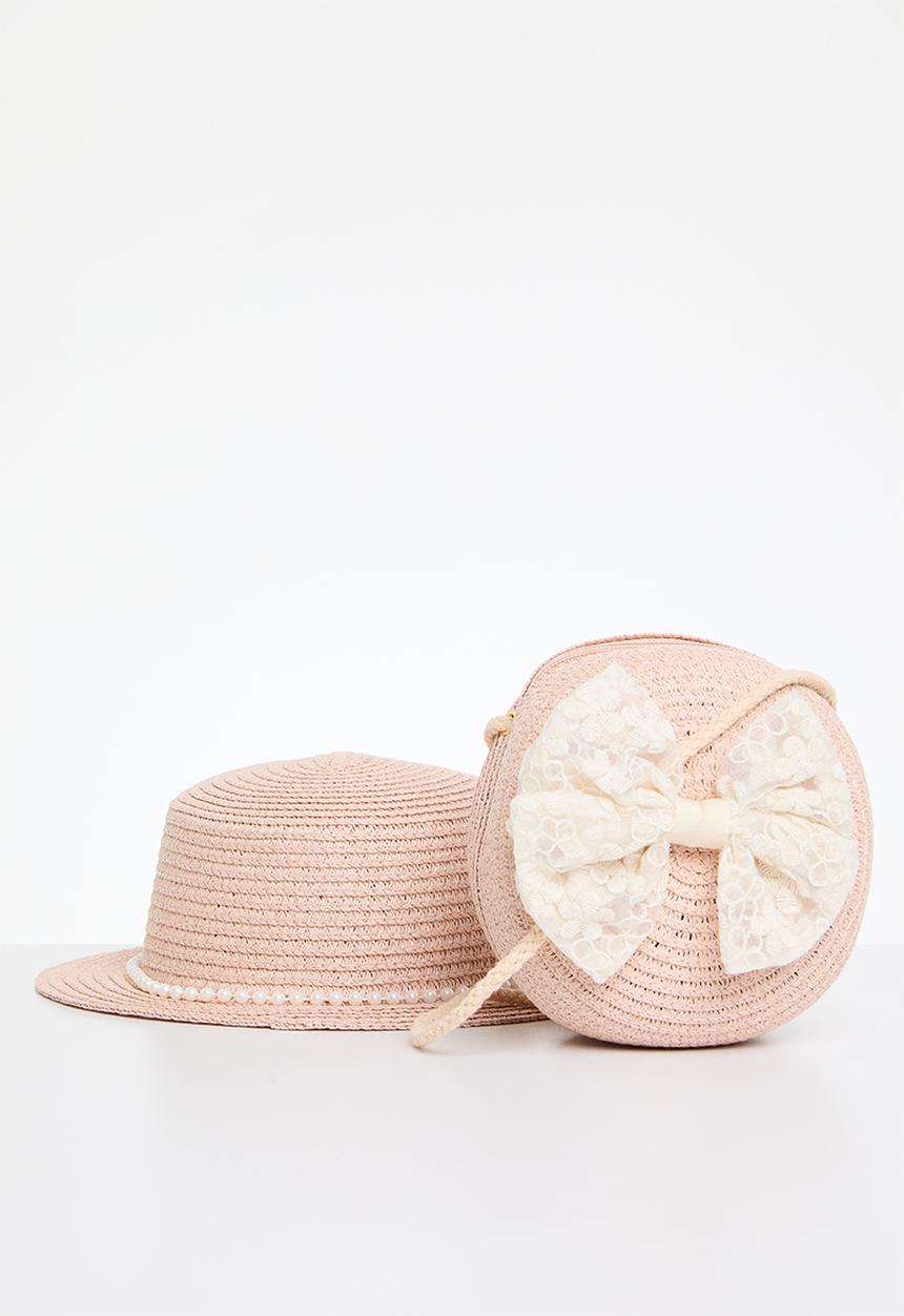 Pop Candy - Straw hat and bag set - pink